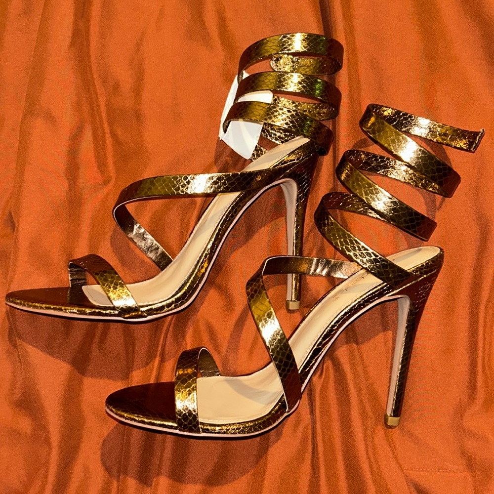 Bronze Lace Up heels